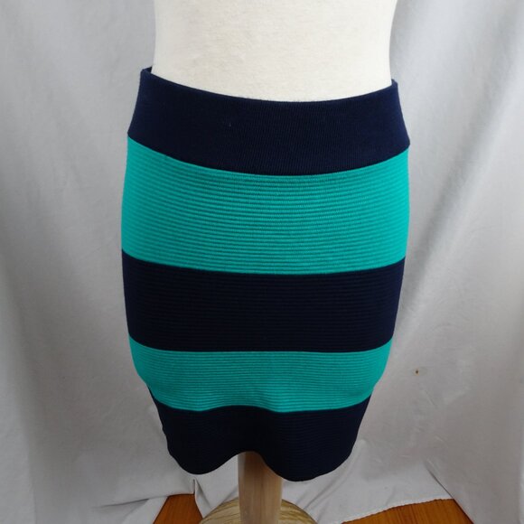 Forever 21 Women Mini Bodycon Striped Skirt Size L - Picture 1 of 9